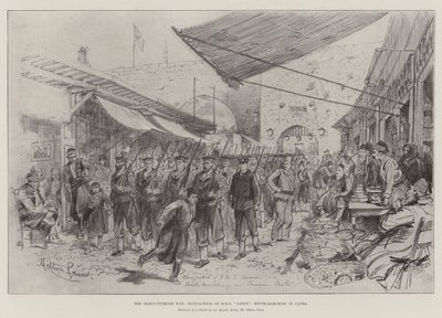 De Grieks-Turkse oorlog, matrozen van HMS Anson marcheren in Canea door Melton Prior