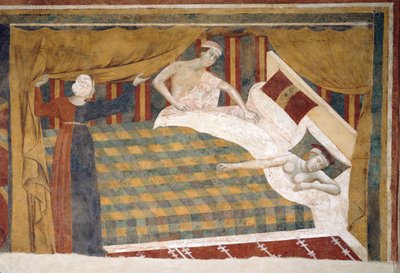 Scène uit het huwelijksleven, ca. 1306 door Memmo di Filippuccio