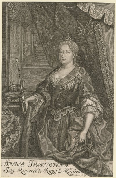 Portret van Keizerin Anna Ioannovna 1693-1740, 1733 door Mentzel