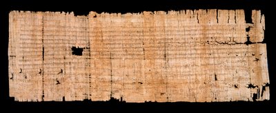 Merovingische periode: juridisch document op papyrus, bevestiging van het privilege van immuniteit verleend door koning Clovis II aan de abdij van Saint Denis op 22/06/654 door Merovingian