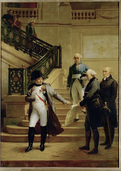 Napoleon op de trappen van de Conseil d