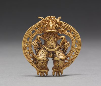Figuur hanger, c. 1000-1550 (gegoten goud) door Mesoamerican Mesoamerican
