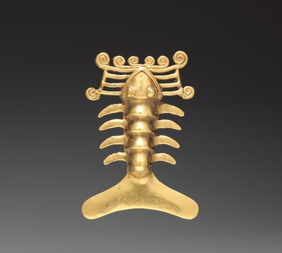 Kreeft hanger, c. 1000-1500 (gegoten goud) door Mesoamerican Mesoamerican