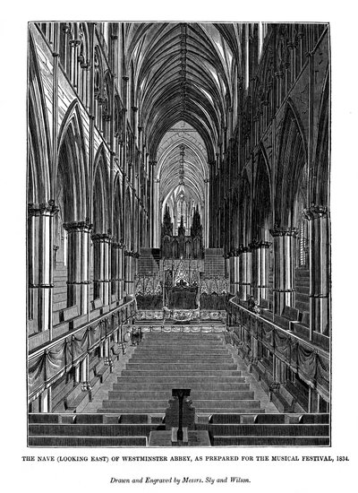 Het schip naar het oosten van Westminster Abbey door Messrs Sly and Wilson