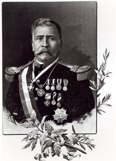 Portret van Porfirio Diaz (1830-1915) door Mexican School