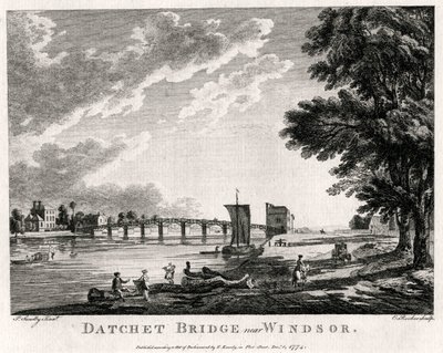 Datchet Bridge bij Windsor, Berkshire, 1774 door Michael Angelo Rooker