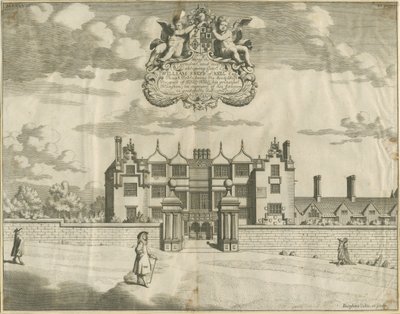 Keele Hall: kopergravure, nd [1653-1686] door Michael Burghers