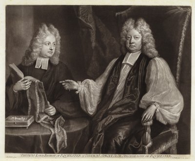 Portret van Thomas Sprat en zoon door Michael Dahl
