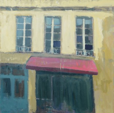 Café Zuidwest Frankrijk, 2017 (olieverf op linnen) door Michael G. Clark