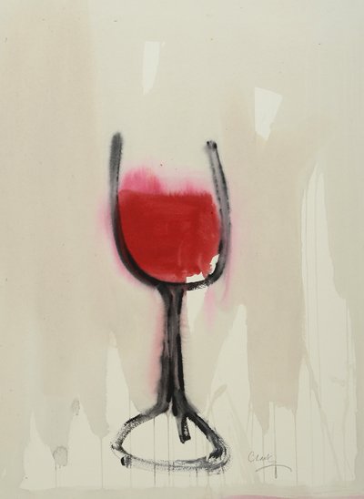 Claret, 2016 (aquarel op papier) door Michael G. Clark
