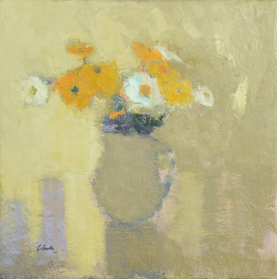 Bloemen uit de ommuurde tuin, 2014 (olieverf op linnen) door Michael G. Clark