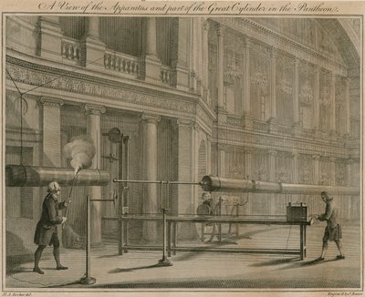 Een uitzicht op het apparaat en een deel van de grote cilinder in het Pantheon, Oxford Street, Londen door Michael Rooker