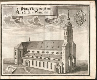 Duits: St Peters Gotts Hauß en parochiekerken in München door Michael Wening
