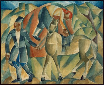 Man met paard door Michail Wassiljewitsch le Dantju