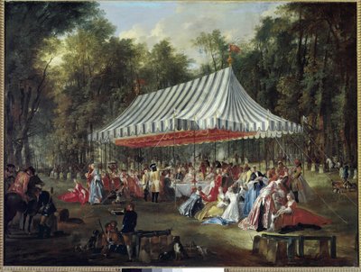 Banket in het park door Michel Barthelemy Ollivier or Olivier