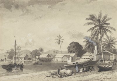 Corbeaux Town, Port of Spain door Michel Jean Cazabon
