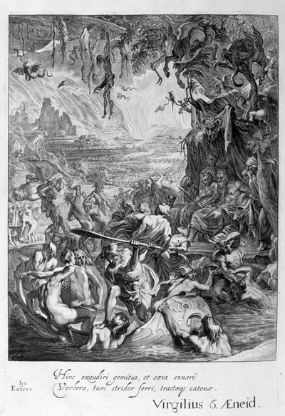 Scène van de Hel, 1655 door Michel de Marolles