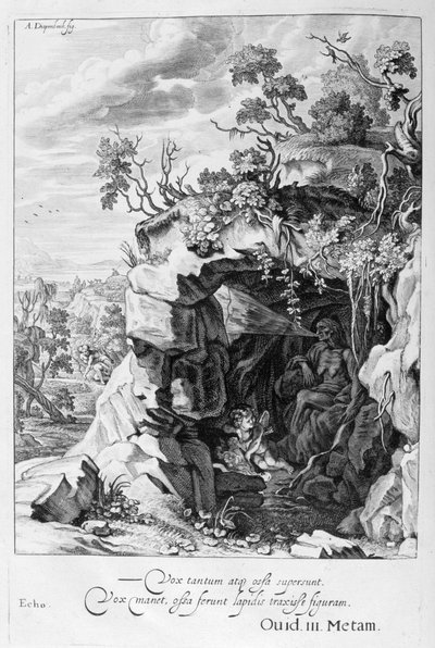 De nimf Echo veranderd in geluid door Michel de Marolles