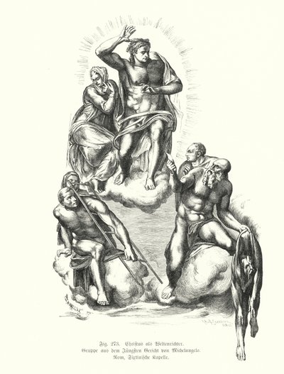 Christus de Rechter, detail van Michelangelo