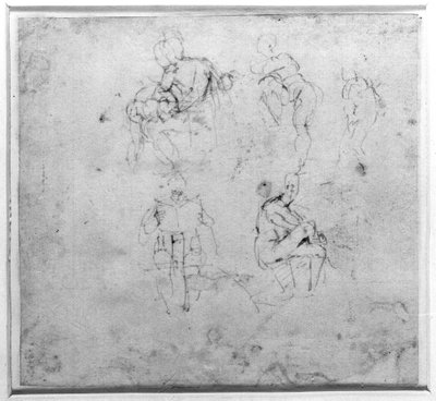 Figurenstudie, c.1511 door Michelangelo Buonarroti