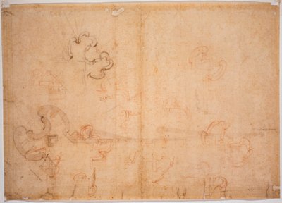 Fortificatieontwerp voor hoekpoort door Michelangelo Buonarroti