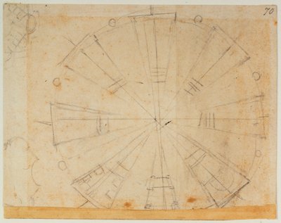 Lantaarnplan voor de Nieuwe Sacristie door Michelangelo Buonarroti