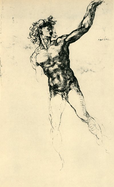 Mannelijk naakt, 1503-1504, 1943 door Michelangelo Buonarroti