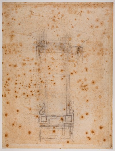 Studies van een raam en deur voor de Laurentiaanse nis door Michelangelo Buonarroti