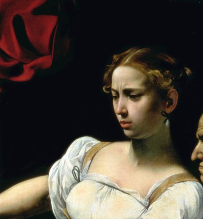 Judith en Holofernes, 1599 (detail) door Michelangelo Merisi Caravaggio
