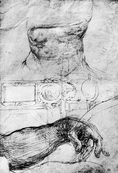 Studies voor het plafond van de Sixtijnse Kapel, Rome door Michelangelo Merisi Caravaggio