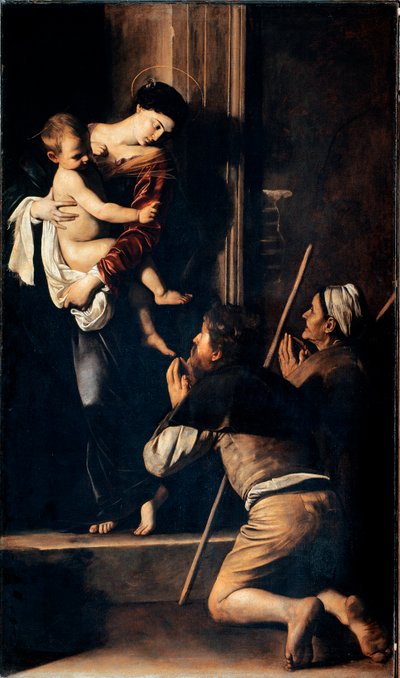 Madonna dei pellegrini ook bekend als Madonna di Loreto door Michelangelo Merisi da Caravaggio