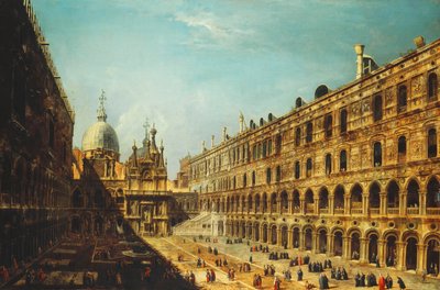 De binnenplaats van het Dogepaleis, Venetië door Michele Marieschi