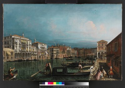 Het Grote Kanaal, Venetië, boven de Rialtobrug door Michele Marieschi
