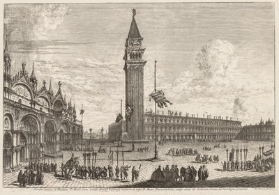 Gezichten van Venetië: Piazza en Piazzetta door Michele Marieschi