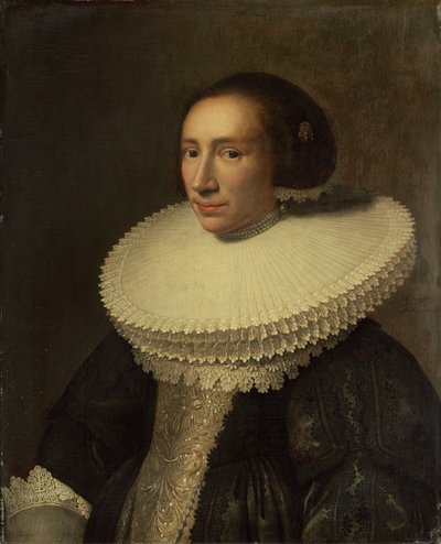 Portret van een dame met een kraag, 1638 door Michiel Jansz van Miereveld