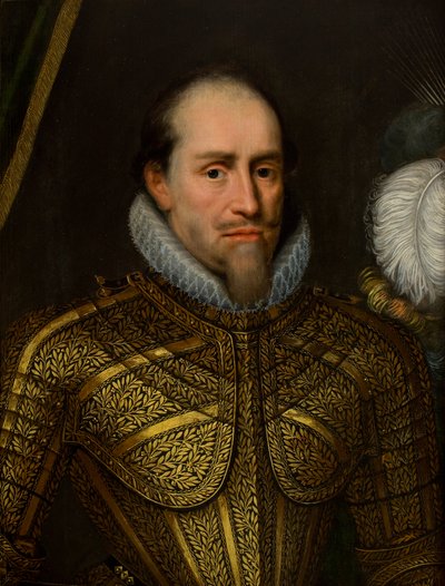 Portret van een man in harnas door Michiel Jansz. van Miereveld