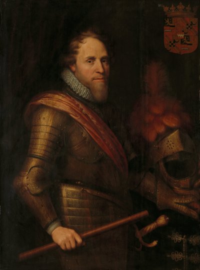 Portret van Maurits (1567-1625), Prins van Oranje door Michiel Jansz van Mierevelt (workshop of)