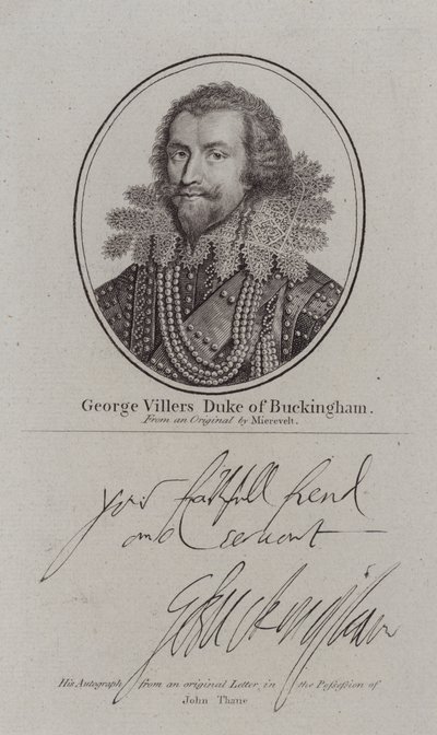 George Villiers Hertog van Buckingham, Engels hoveling, politicus en favoriet van Koning James I door Michiel Janszoon van (after) Miereveldt