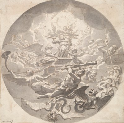 Allegorie van de Bescherming van Kunst door Michiel van Musscher