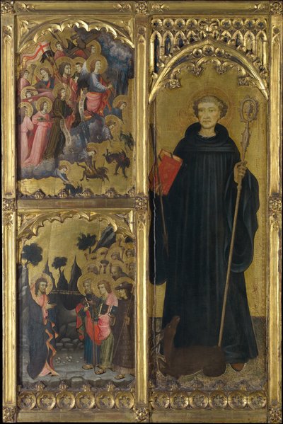 Sint Giles met Christus Triomferend over Satan en de Missie van de Apostelen door Miguel Alcaniz