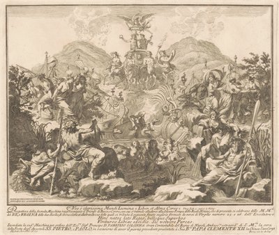De Tweede Macchina voor de Chinea van 1738: De Triomf van Bacchus en Ceres door Miguel de Sorellò, after Carl Marcus Tuscher