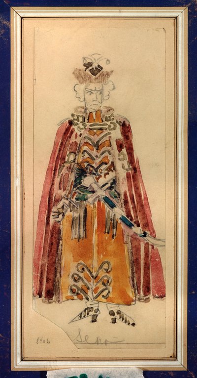 Kostuumontwerp voor de opera Mazepa van P. Tsjaikovski door Mikhail Aleksandrovich Vrubel