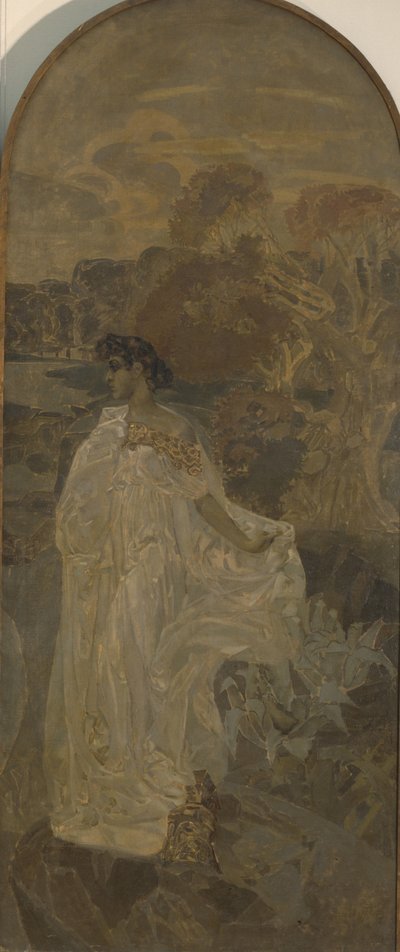Minerva, rechterpaneel van Het Oordeel van Paris drieluik door Mikhail Aleksandrovich Vrubel