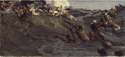 Spelende najaden en tritons, 1899 door Mikhail Aleksandrovich Vrubel