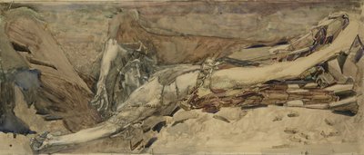 De neergeslagen demon, 1901 door Mikhail Aleksandrovich Vrubel