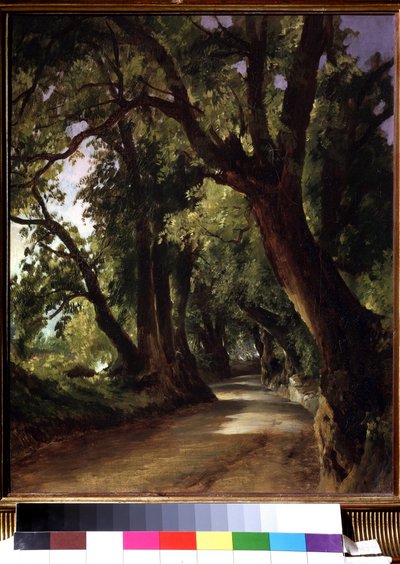 Uitzicht in Albano nabij Rome door Mikhail Ivanovich Lebedev