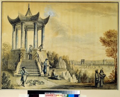Het Grand Caprice Paviljoen in het Catherine Park in Tsarskoje Selo door Mikhail Matveevich Ivanov