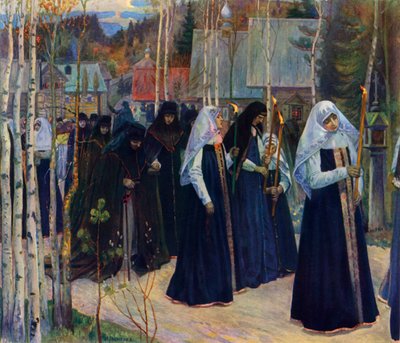 Na het aannemen van de sluier, 1898, 1965 door Mikhail Nesterov