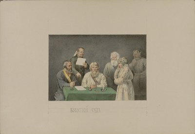 Volost Rechtbank, 1862 door Mikhail Stepanovich Znamensky