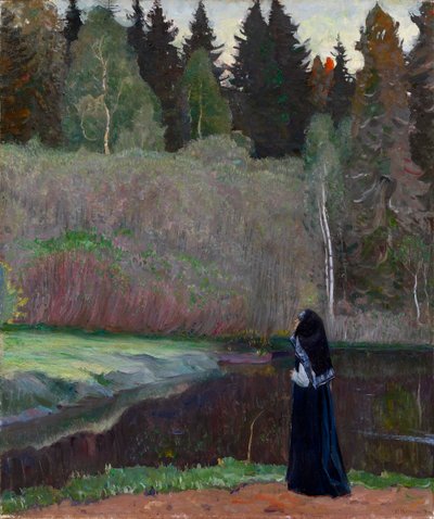 De nachtegaal zingt door Mikhail Vasilievich Nesterov